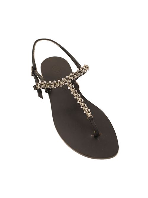 Black jeweled Capri sandals Da Costanzo | PIETREESWAROVSKINERO